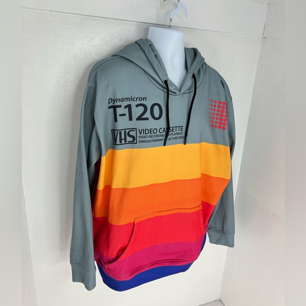 Hoodie Lab VHS Video Cassette T-120 Pullover Sweatshirt Hoodie Size 3XL Colorful - Picture 3 of 13